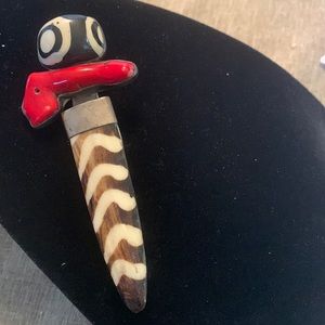 Rebecca Collins combine and Chinese coral brooch